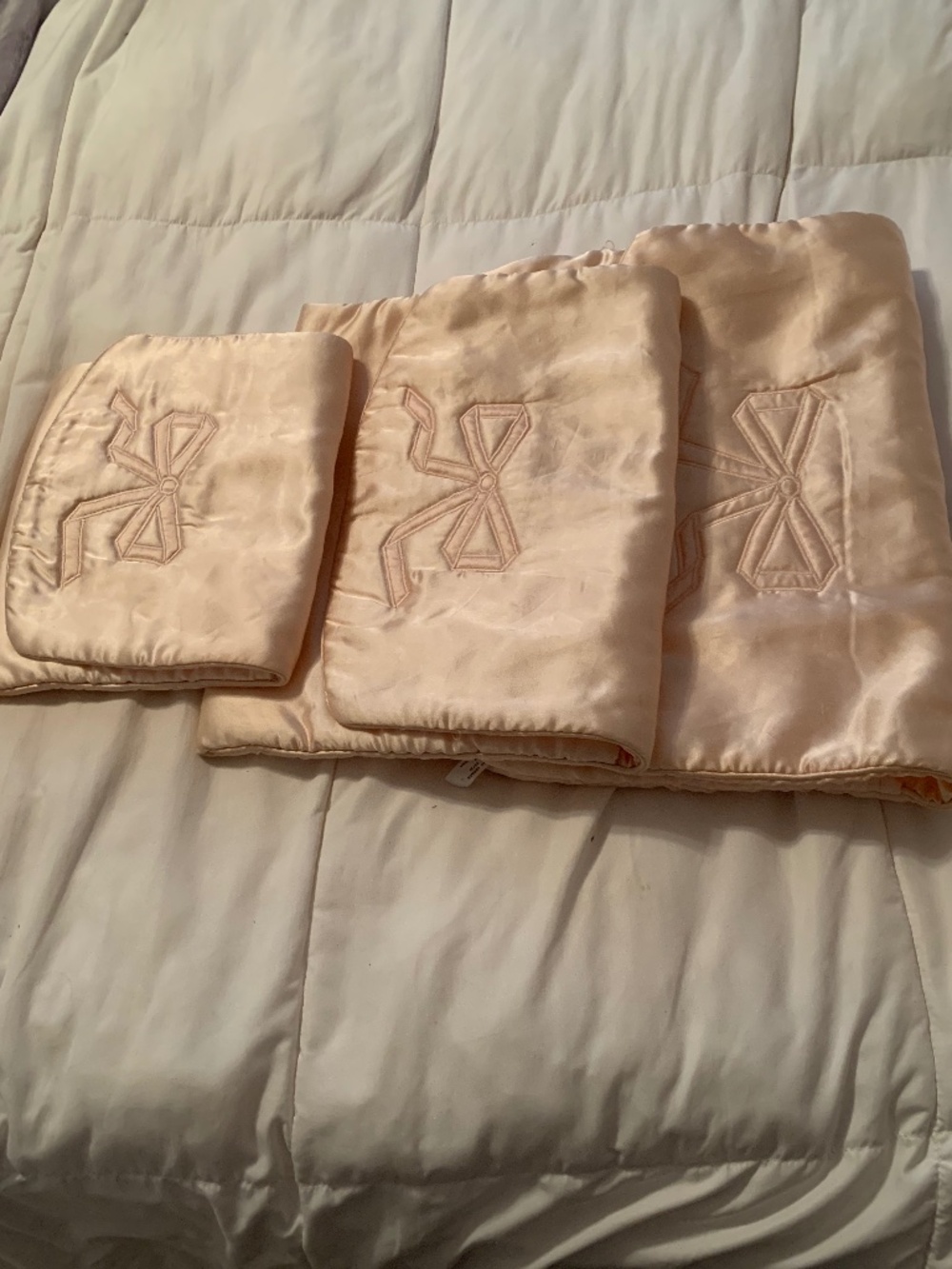 Vintage Lillian Vernon lingerie set of 3 satin bags